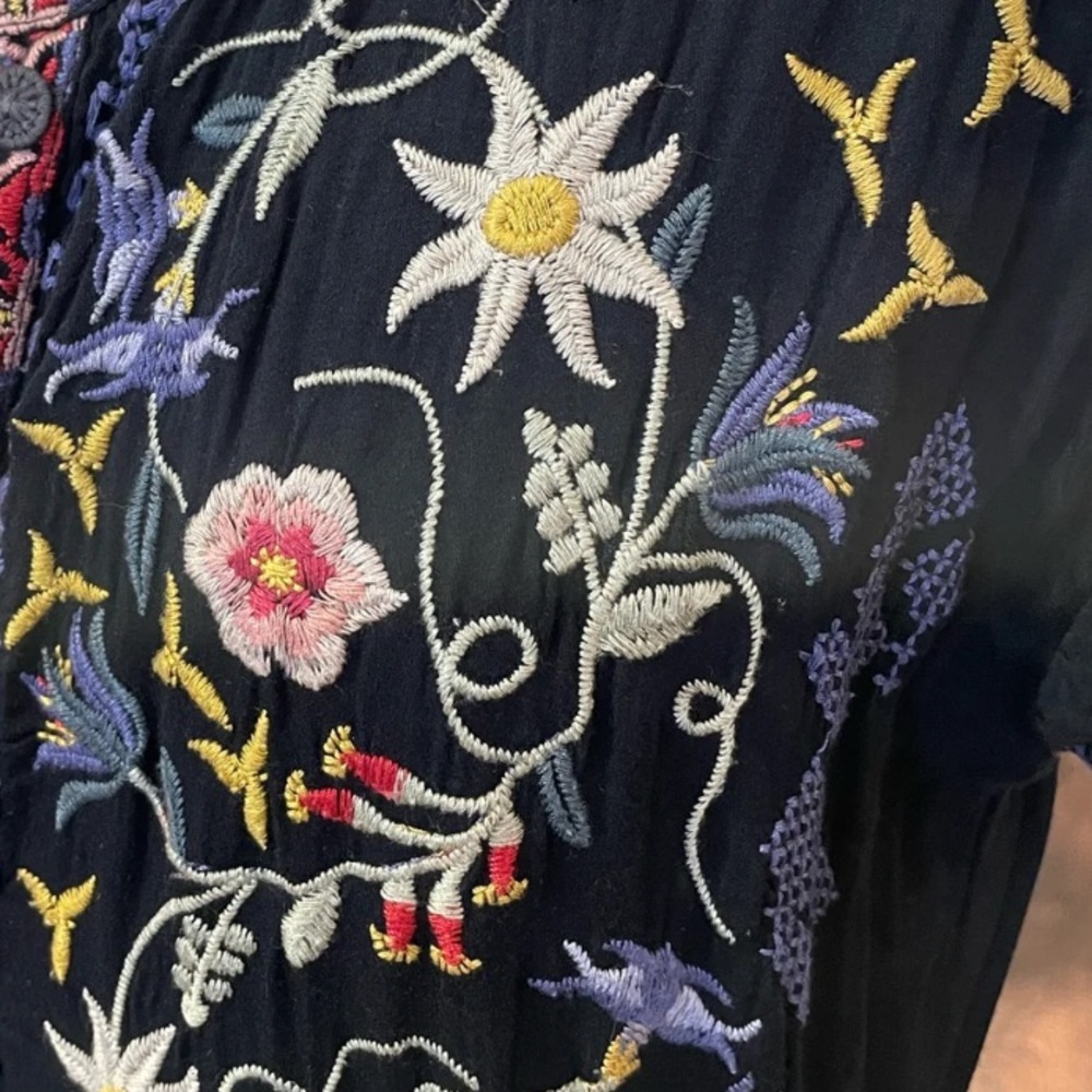 Johnny Was Mariposa heavily embroidered button down Challis Maxi dress - Picture 12 of 13